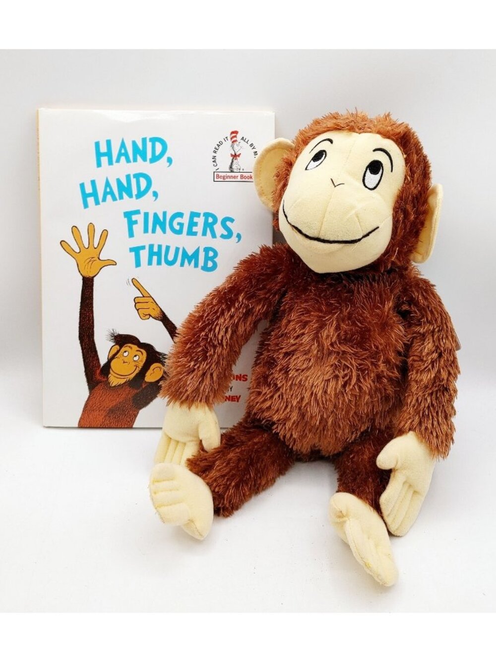 Kohls Cares 16" Monkey Plush And Book Hand Hand Fingers Thumb Dr. Seuss